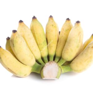 Cultivated banana on white background.